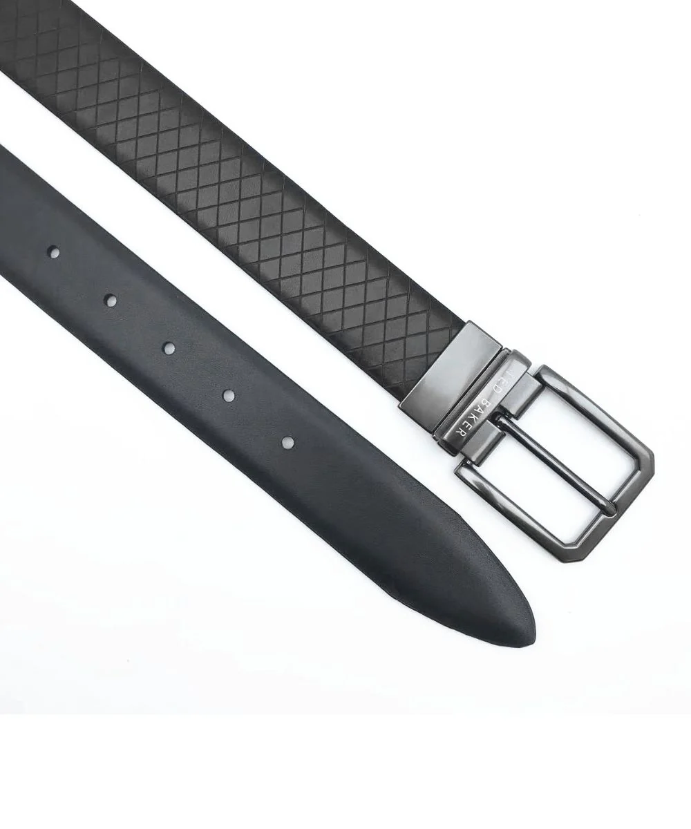 DIAMOND EMBOSSED BELT | BROWN - Image 2