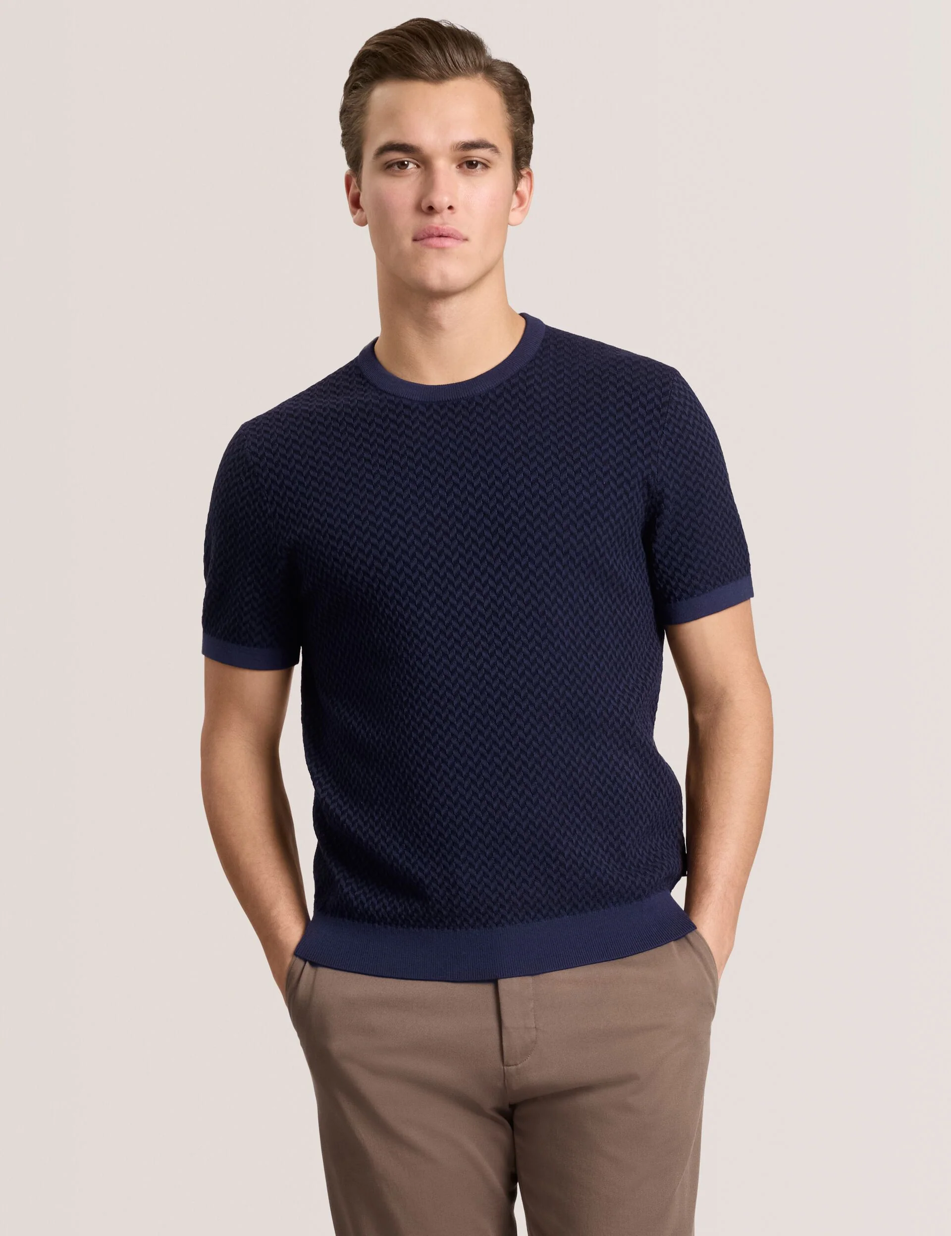 HERRINGBONE SWEATER | DARK NAVY