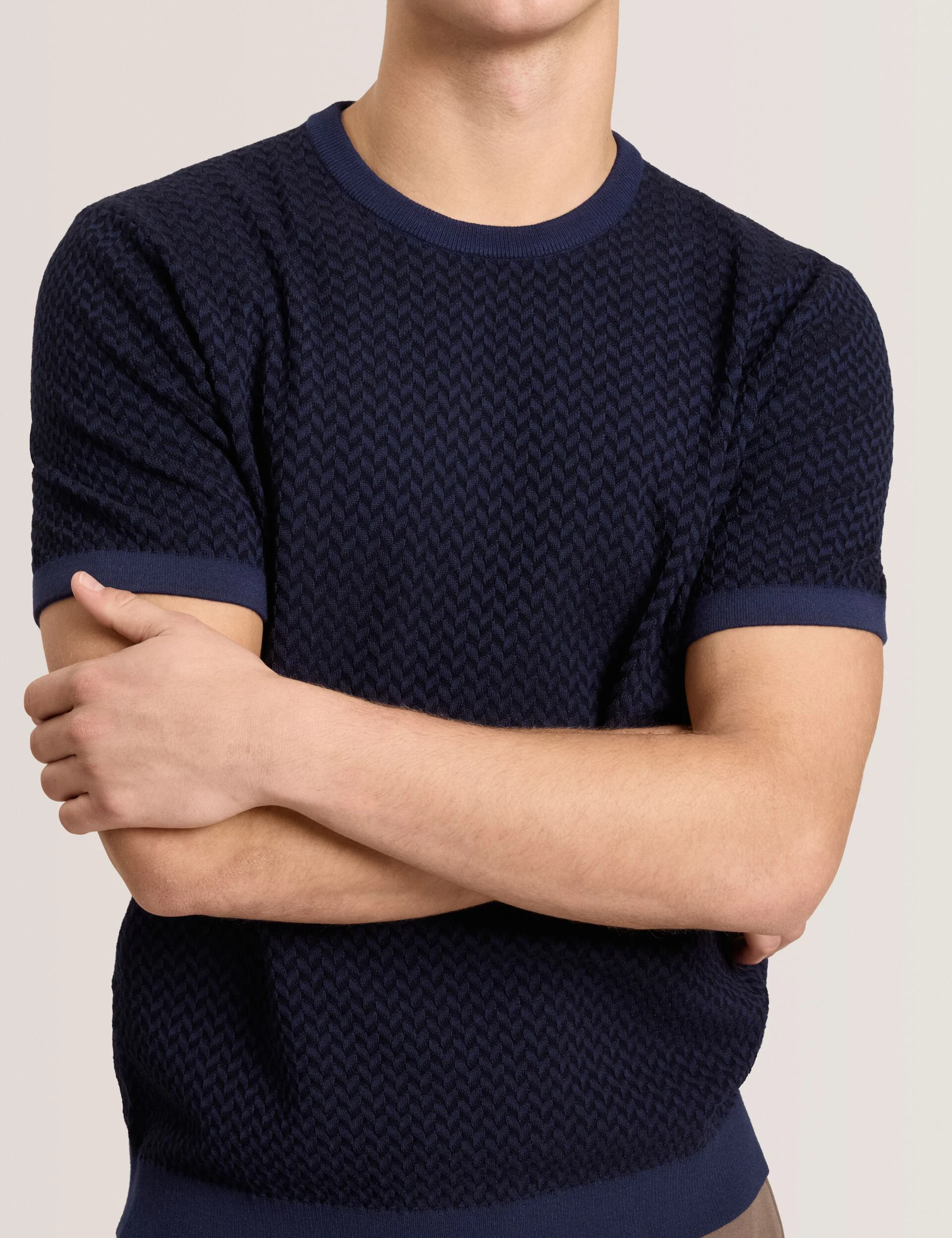 HERRINGBONE SWEATER | DARK NAVY - Image 4