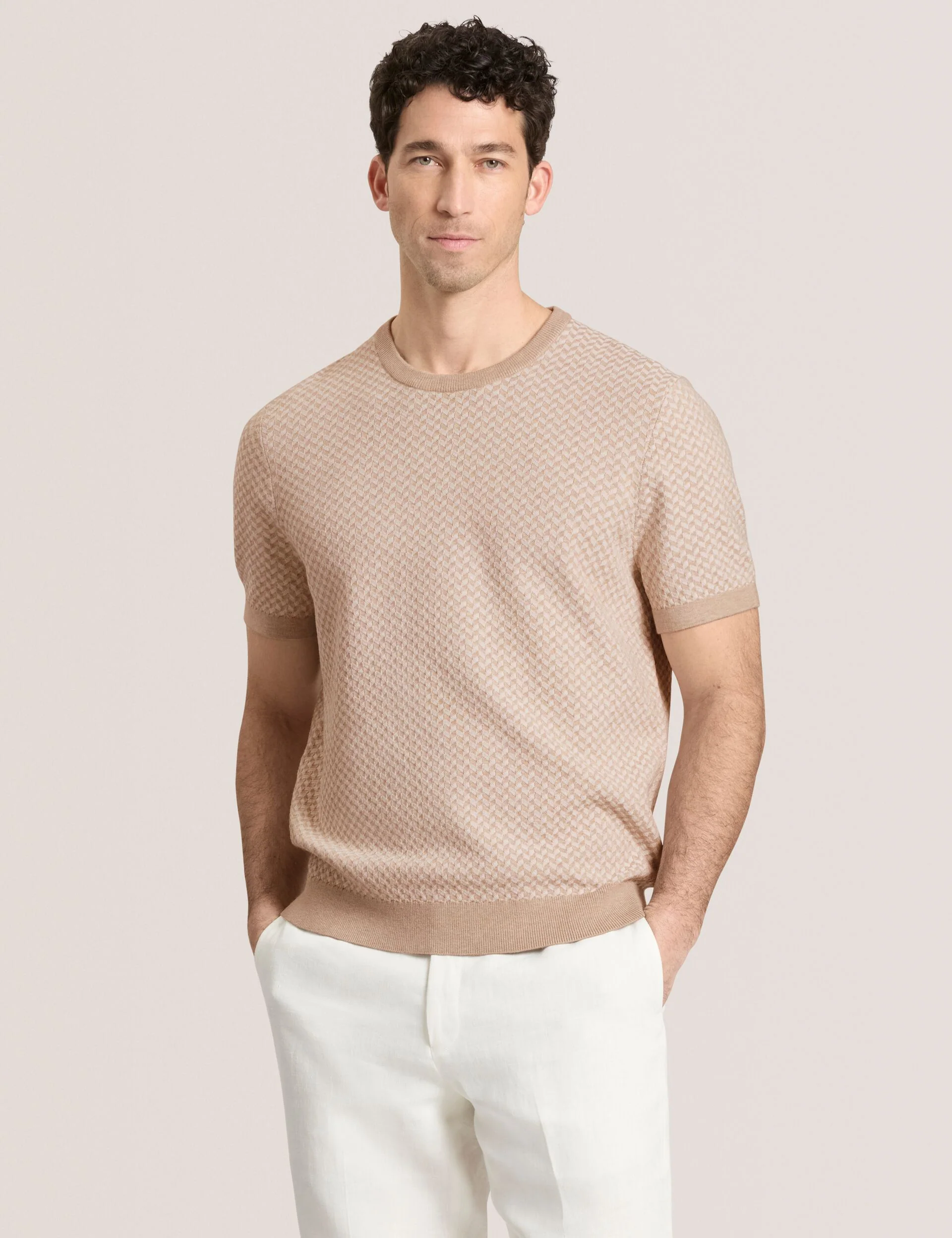 HERRINGBONE SWEATER | TAUPE