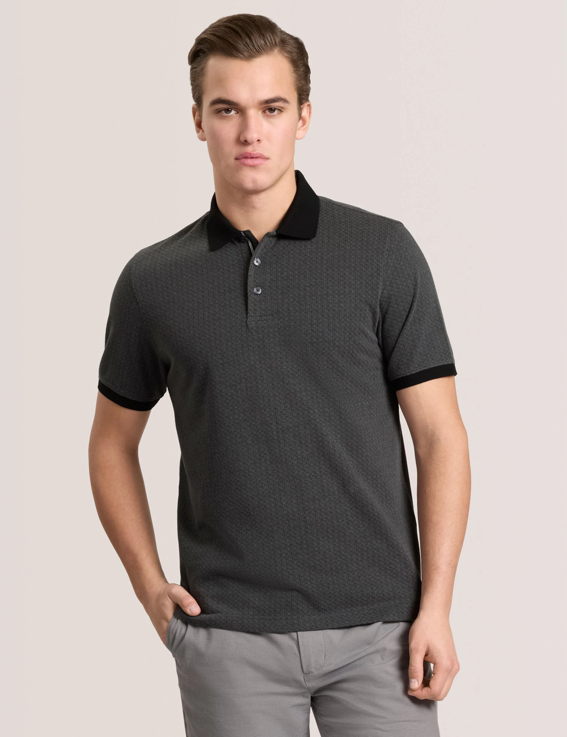 JACQUARD POLO | BLACK