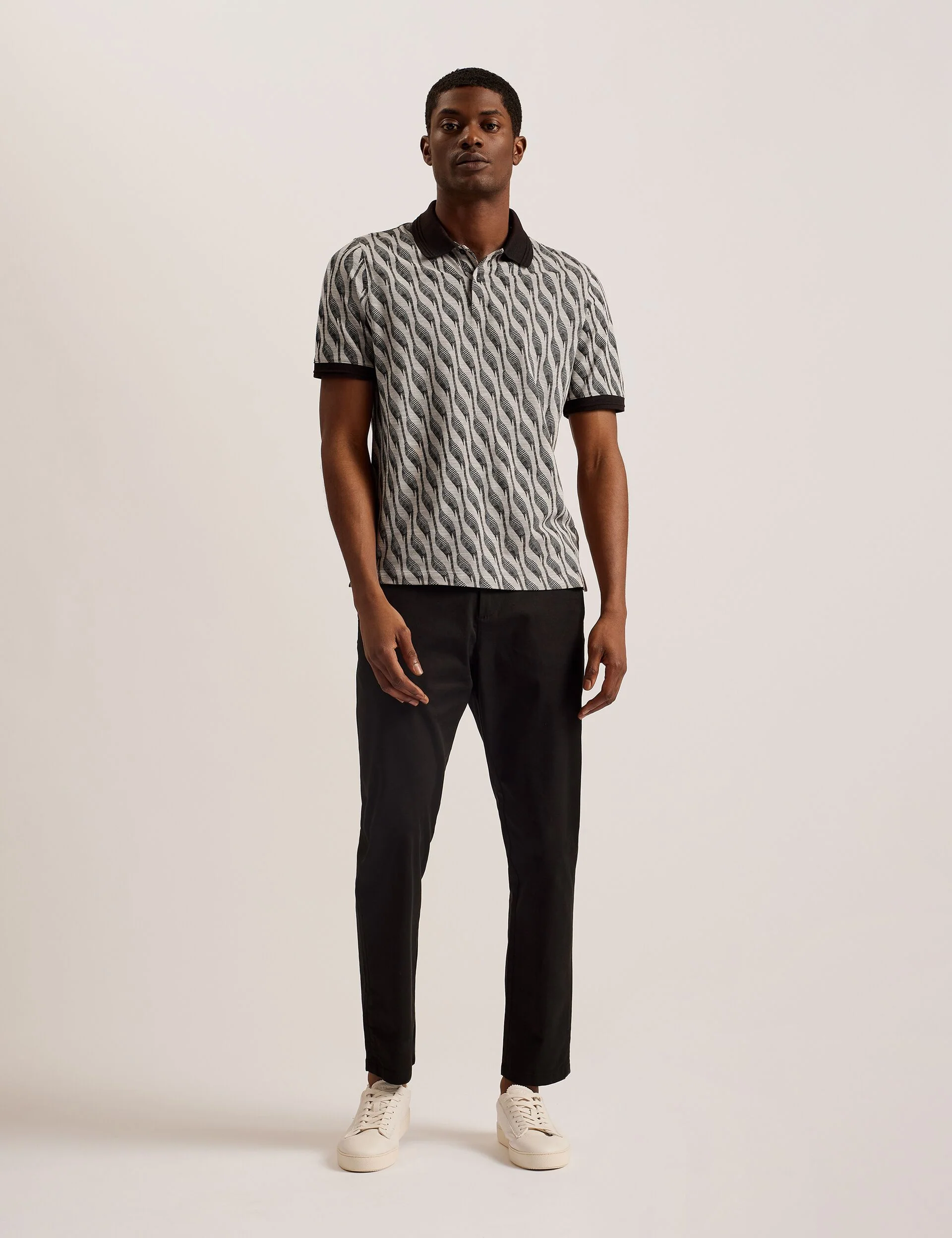 JACQUARD POLO | BROWN