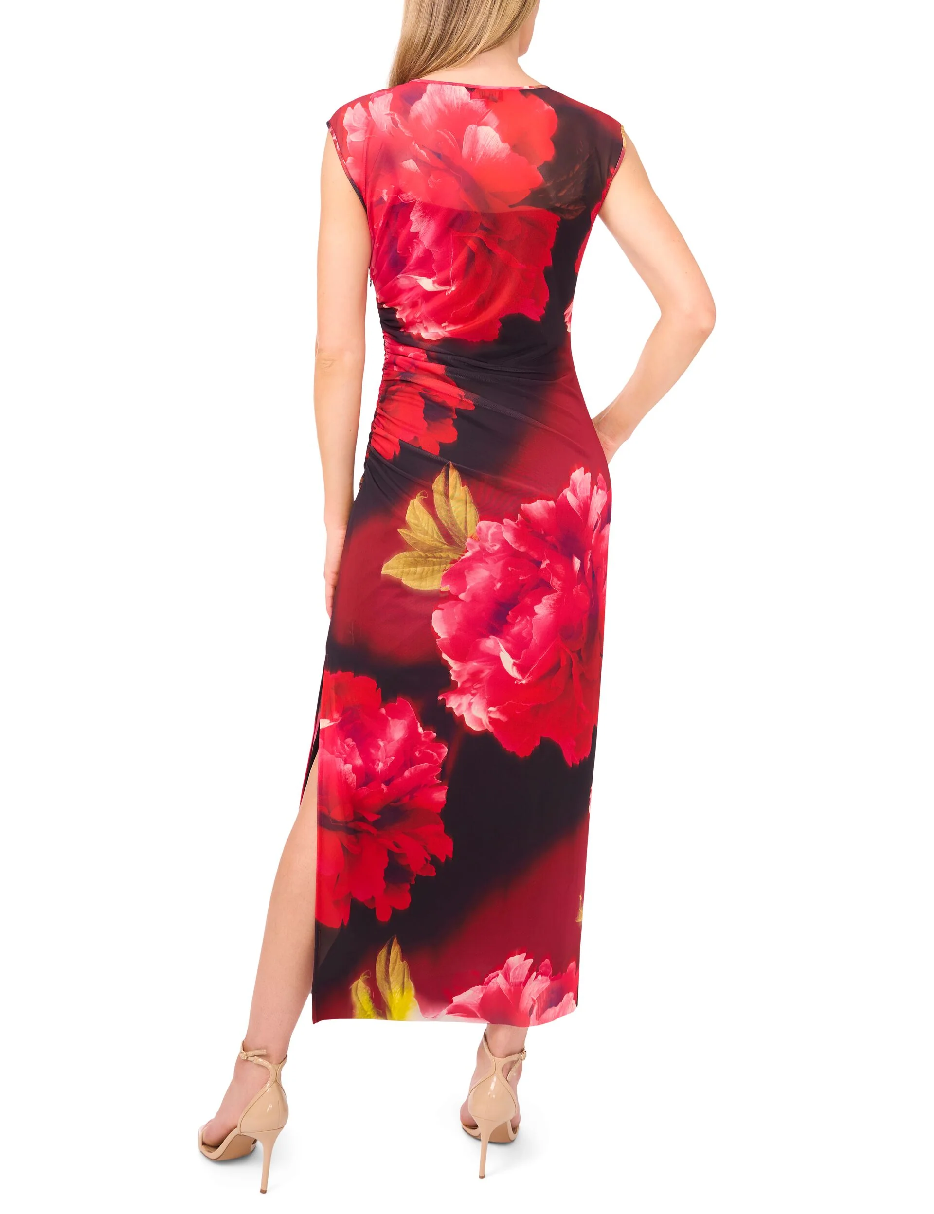 MESH COLUMN DRESS | RED - Image 2