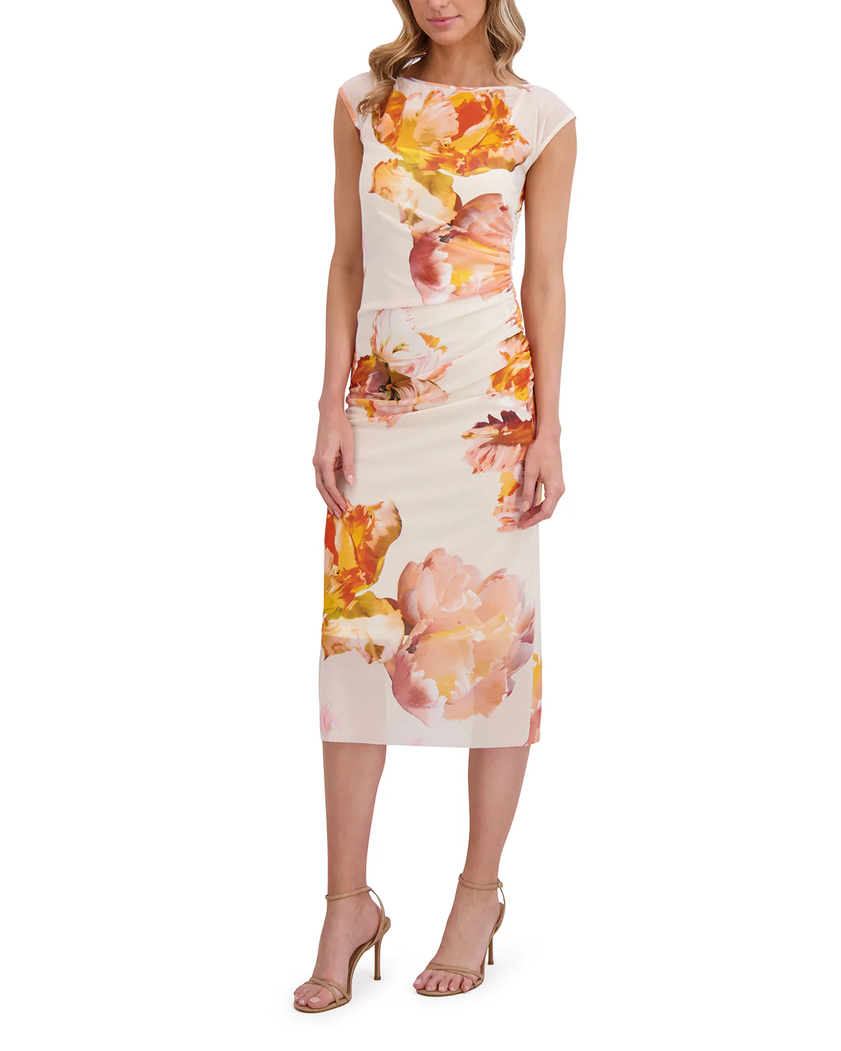 MESH COLUMN DRESS | ORANGE