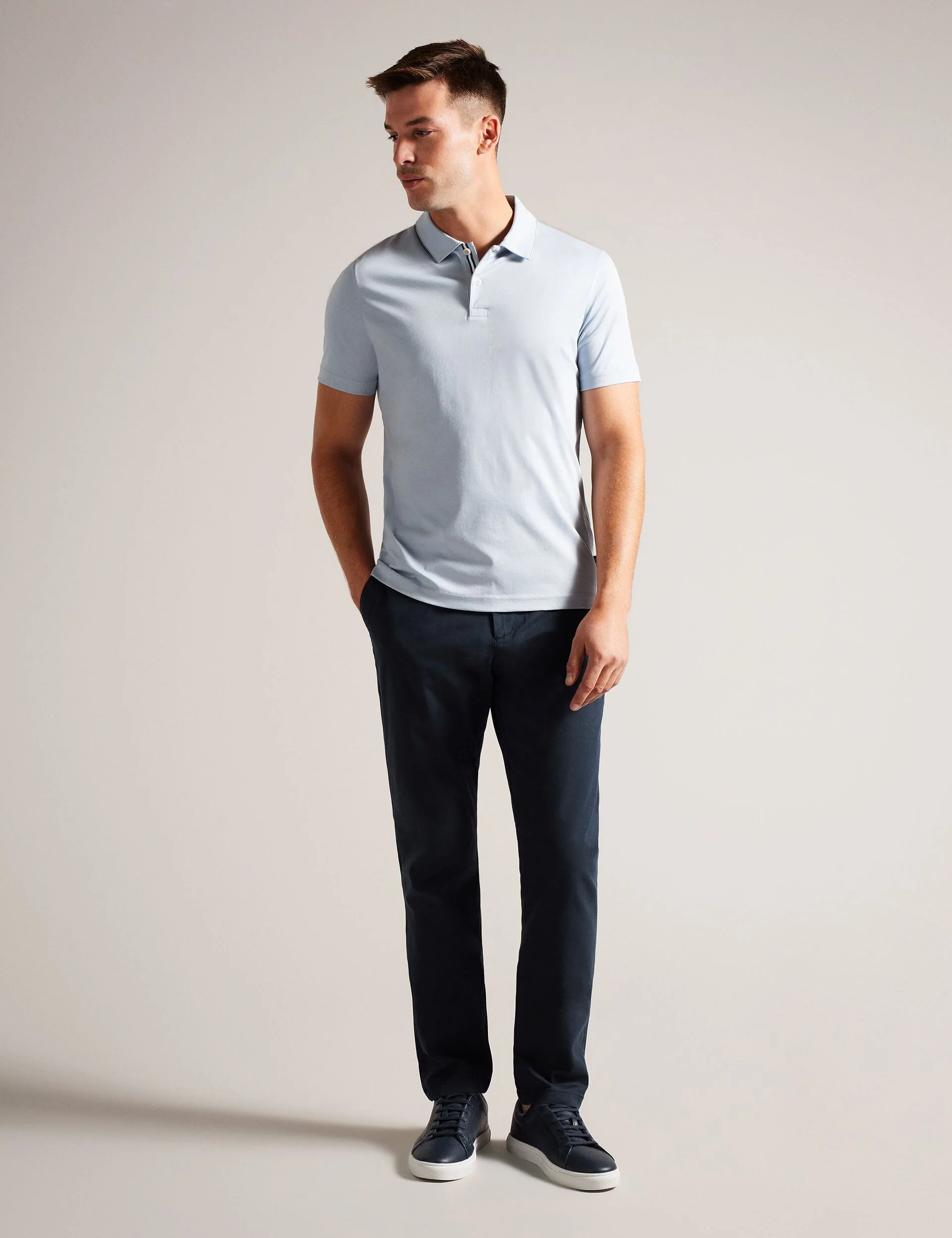 SLIM TEXTURED CHINO TROUSER | NAVY