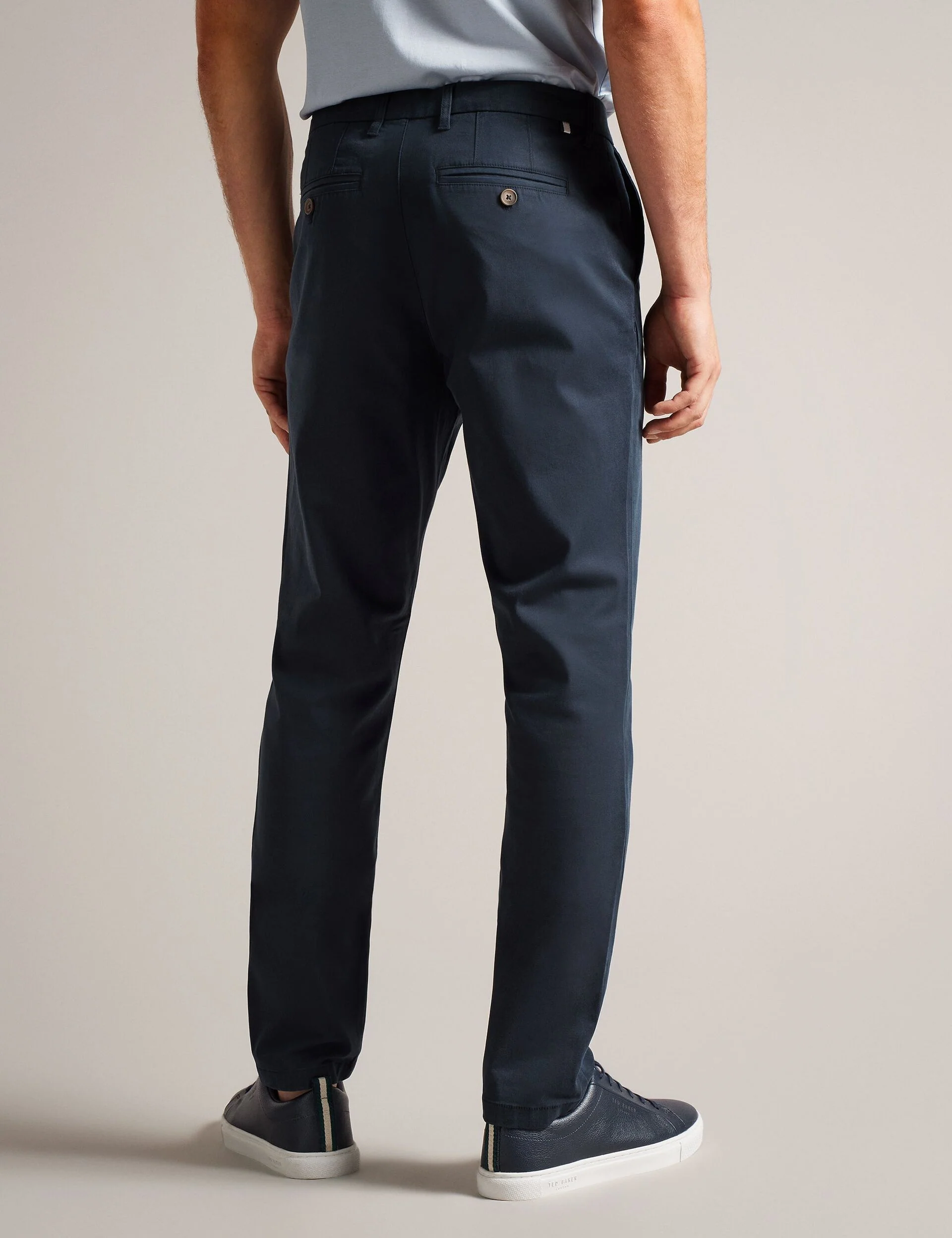 SLIM TEXTURED CHINO TROUSER | NAVY - Image 4
