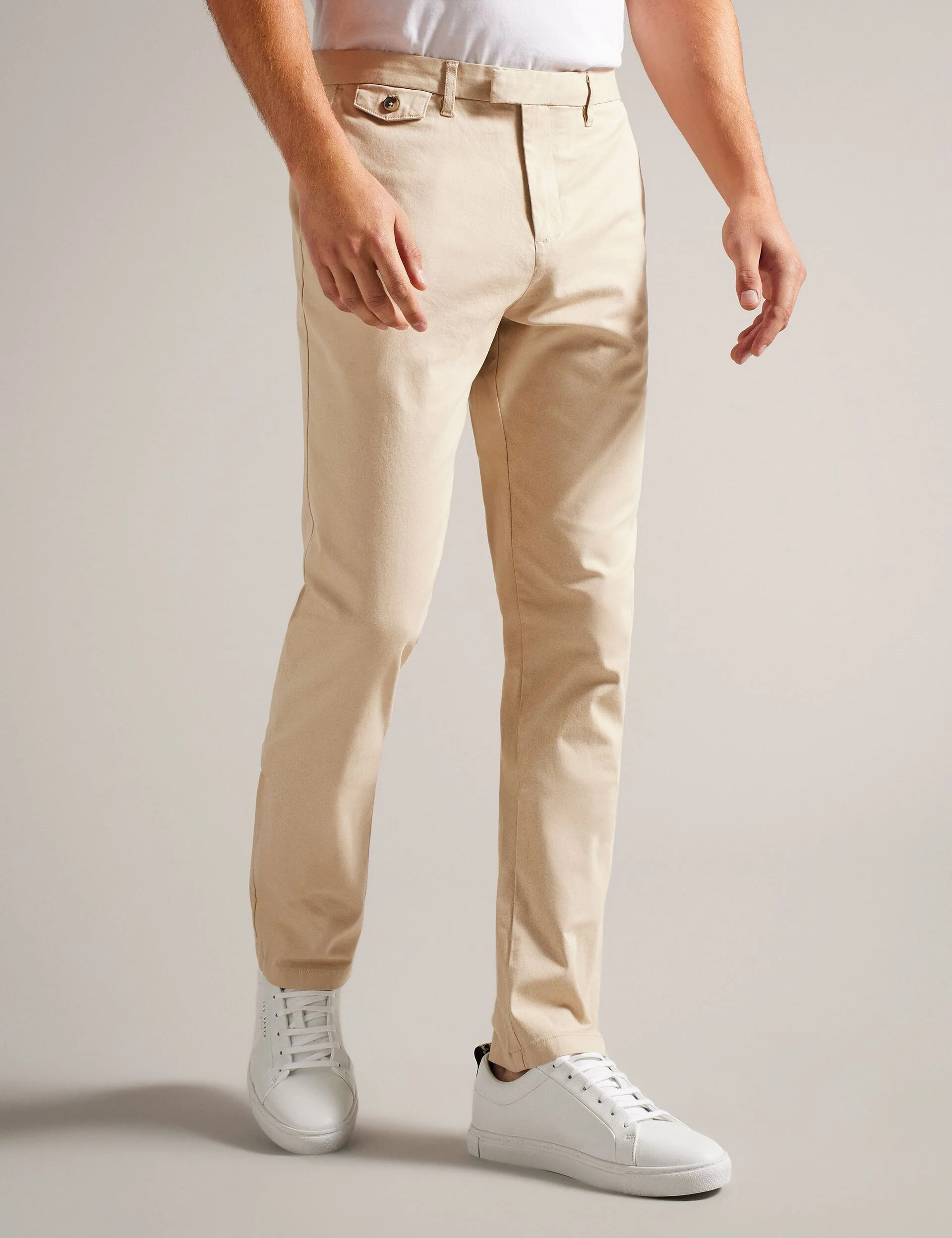 SLIM TEXTURED CHINO TROUSER | STONE