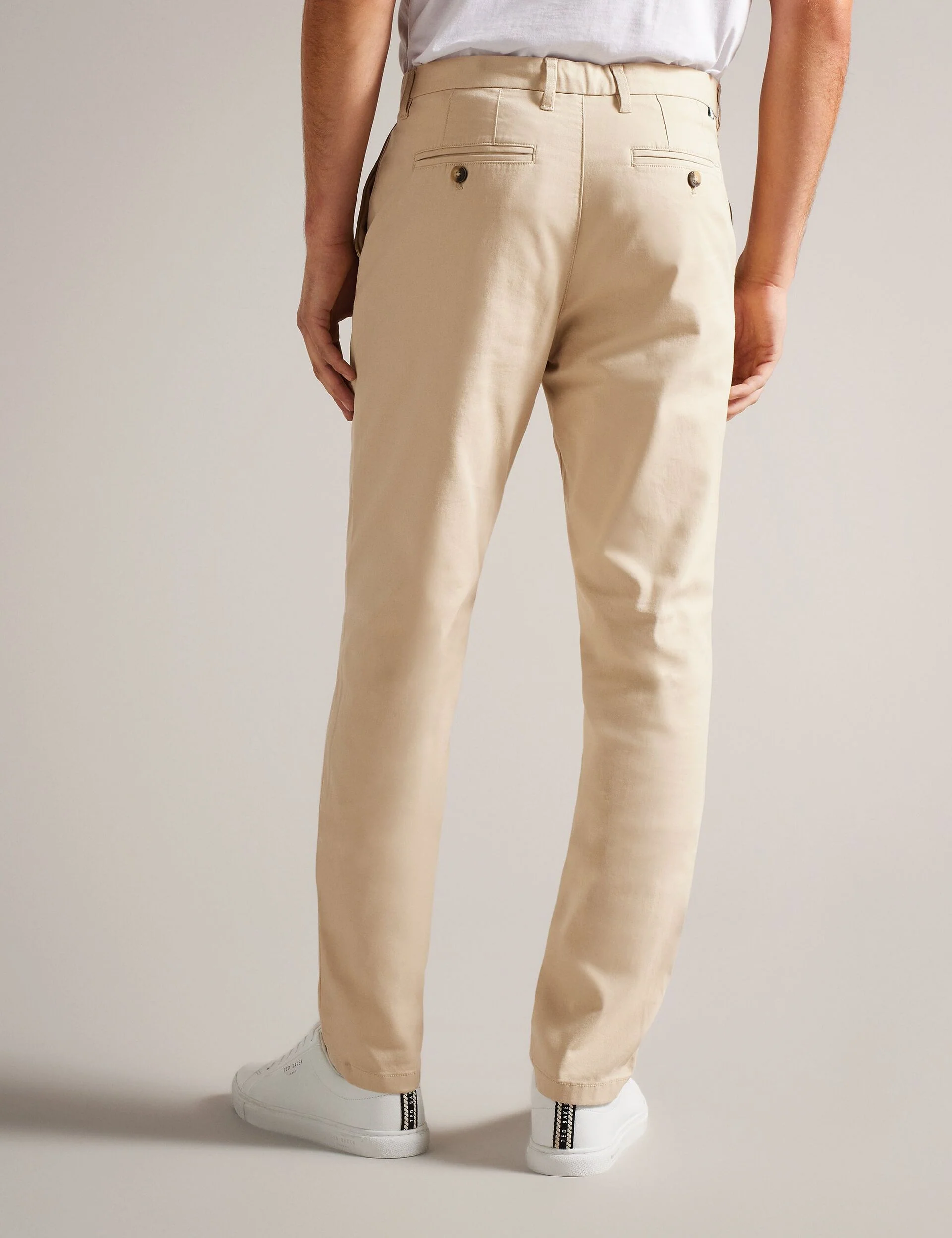 SLIM TEXTURED CHINO TROUSER | STONE - Image 4